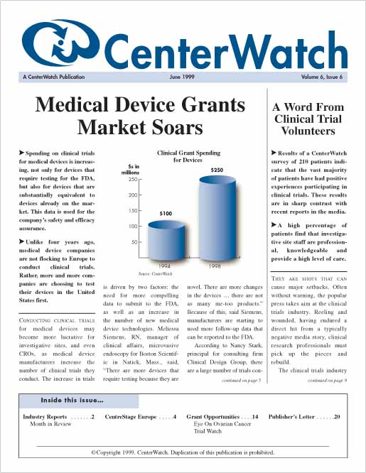 June 1999 – The CenterWatch Monthly : PDF