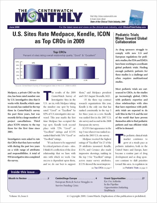 June 2009 – The CenterWatch Monthly : PDF