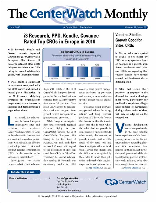 June 2010 – The CenterWatch Monthly : PDF