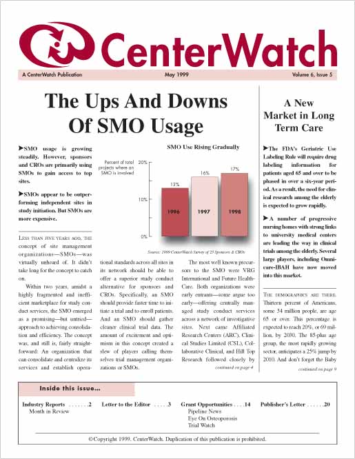 May 1999 – The CenterWatch Monthly : PDF