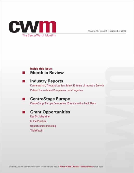 September 2009 – The CenterWatch Monthly : PDF