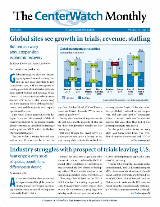 April 2012 – The CenterWatch Monthly : Print