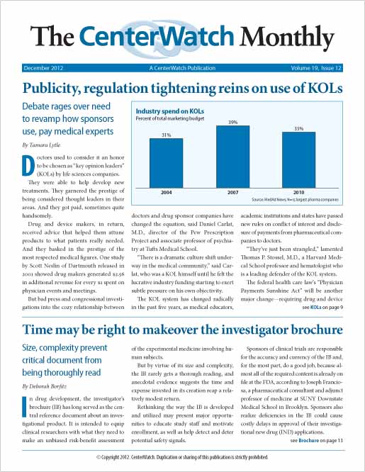 December 2012 – The CenterWatch Monthly : Print