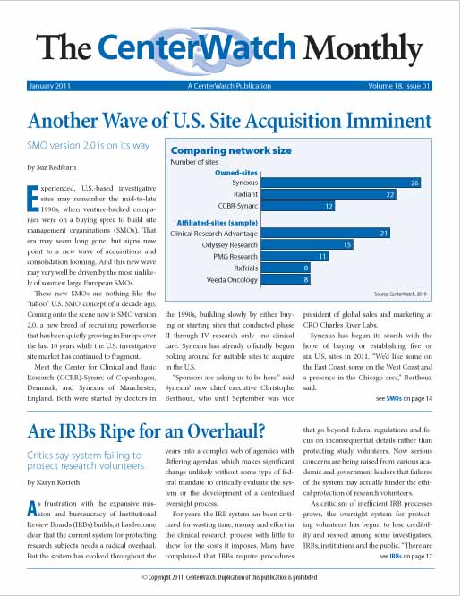 January 2011 – The CenterWatch Monthly : PDF