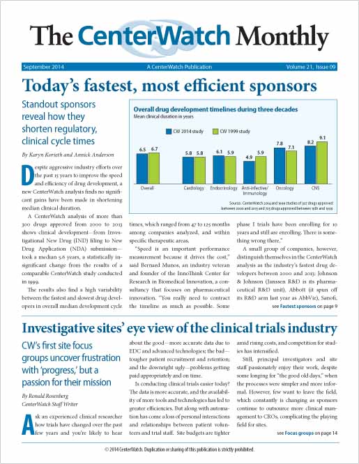 September 2014 – The CenterWatch Monthly : PDF