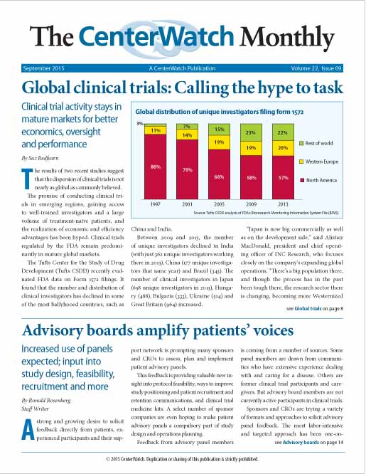September 2015 – The CenterWatch Monthly : PDF